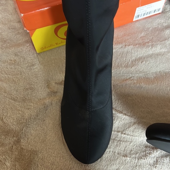 Gabriella Rocha stretch knee high boots patent leather wedge  12m zalyia BNWT - Picture 4 of 4